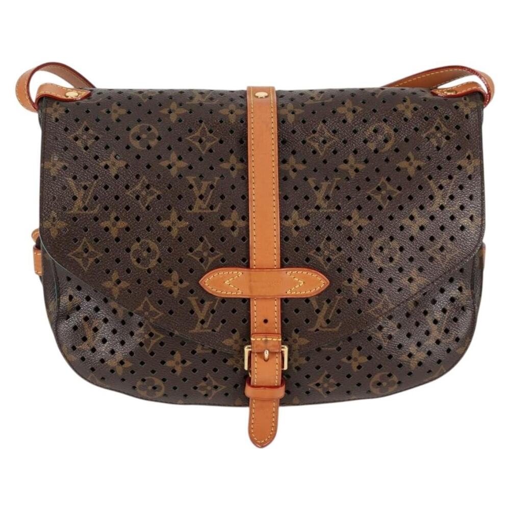 Louis Vuitton Monogram Perfo Saumur 30 Shoulder Bag Brown